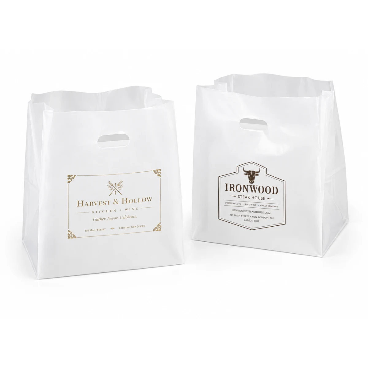 Die Cut Frosted Food Service Plastic Bag 1