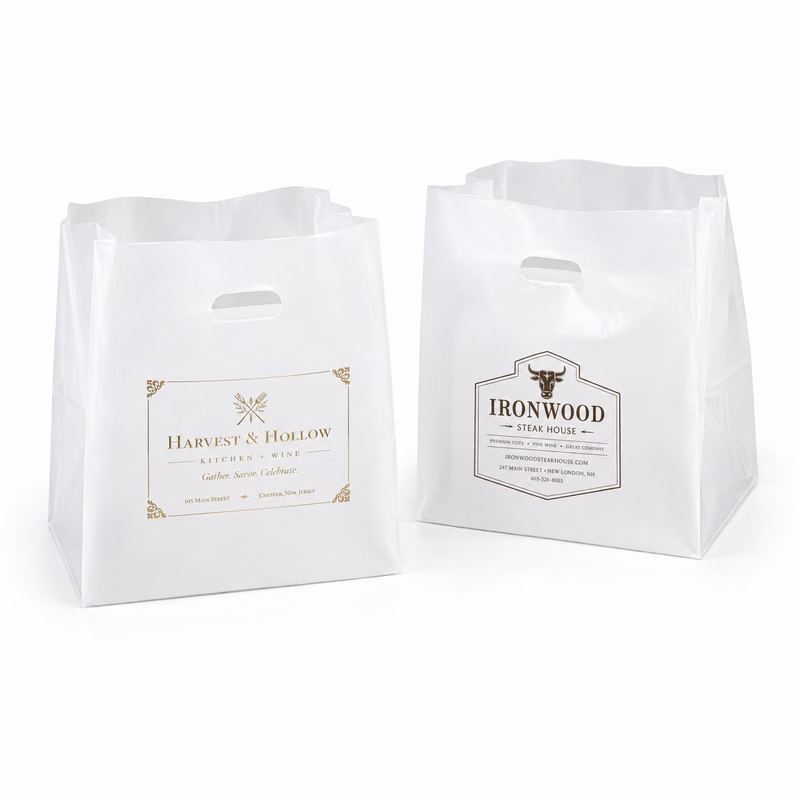 Die Cut Frosted Food Service Plastic Bag