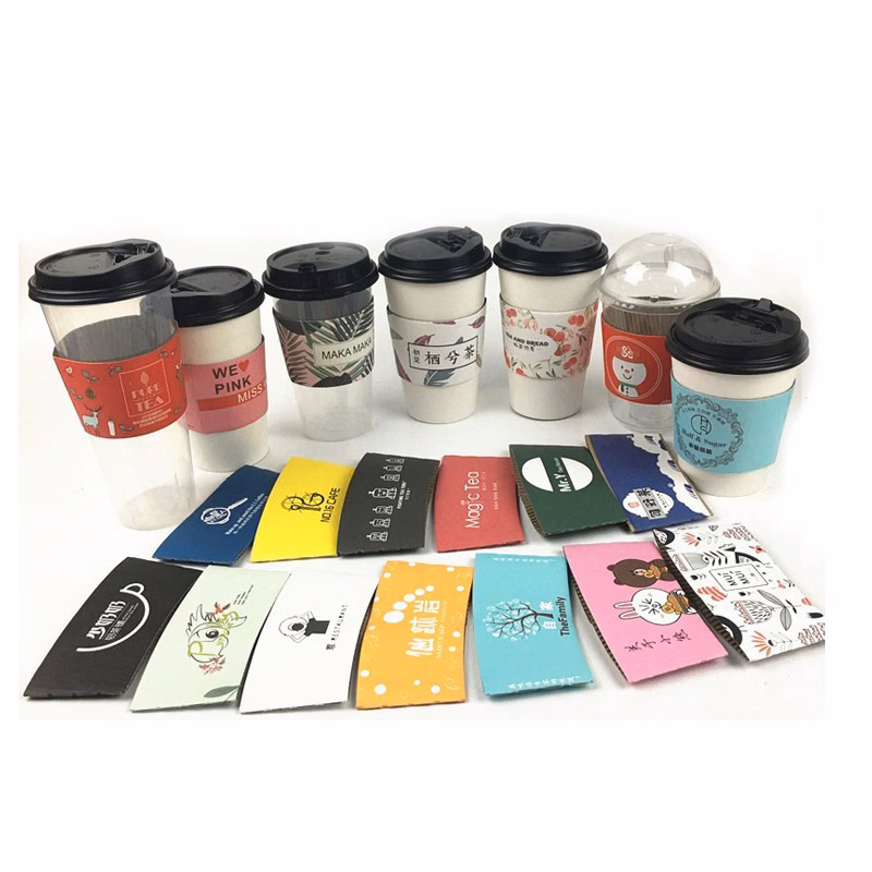 Hot Beverage Disposable White Paper Coffee Cup Sleeve