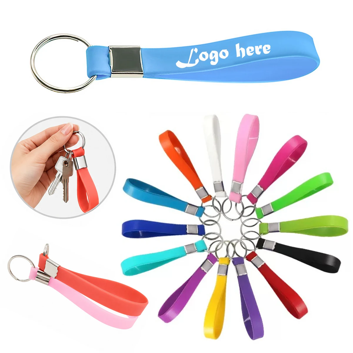 Silicone Wrist Strap Key Ring Custom Logo Holder 1