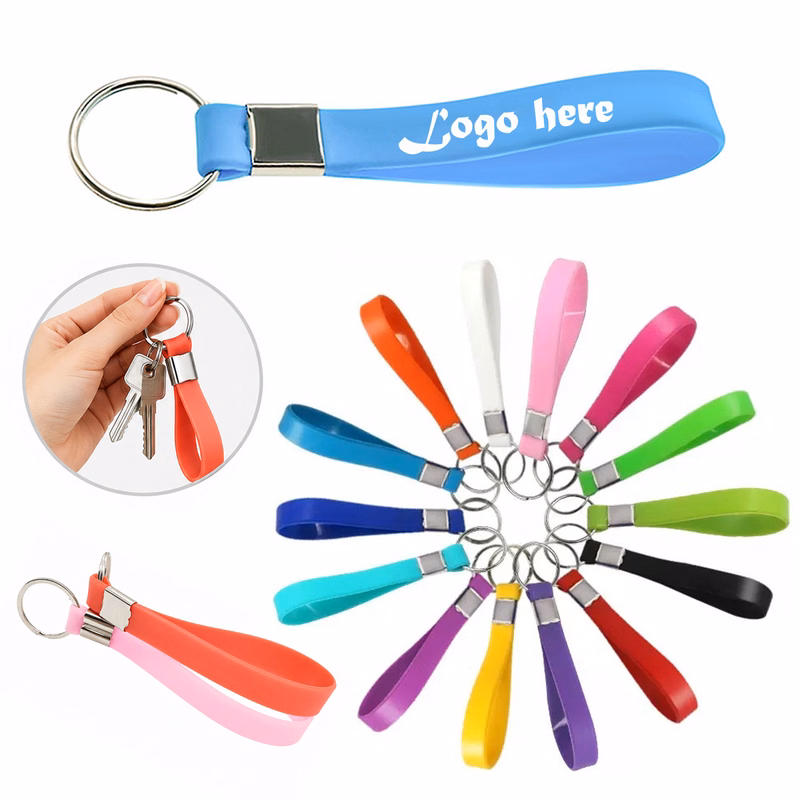 Silicone Wrist Strap Key Ring Custom Logo Holder