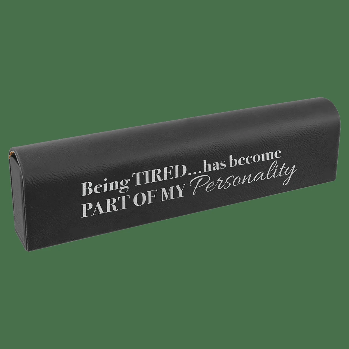 9 3/4" x 2 1/2" Black/Silver Leatherette Pill Box 1