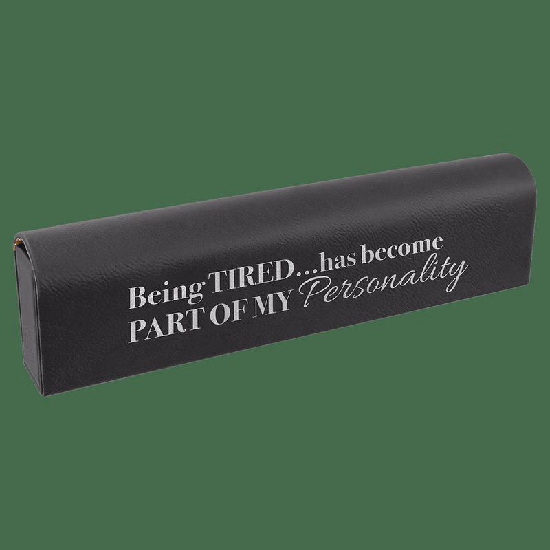 9 3/4" x 2 1/2" Black/Silver Leatherette Pill Box