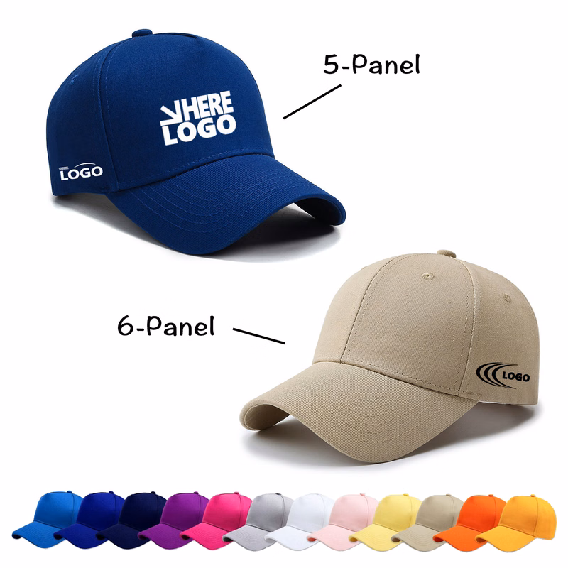 Cotton Twill 5/6-Panel Cap with Front & Side Embroidery