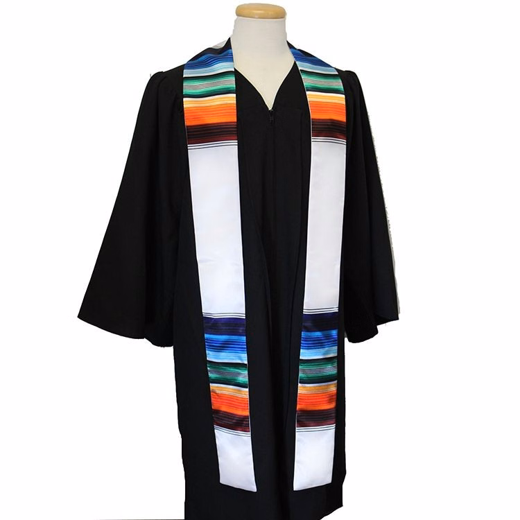 White 84" Sarape Graduation Stoles