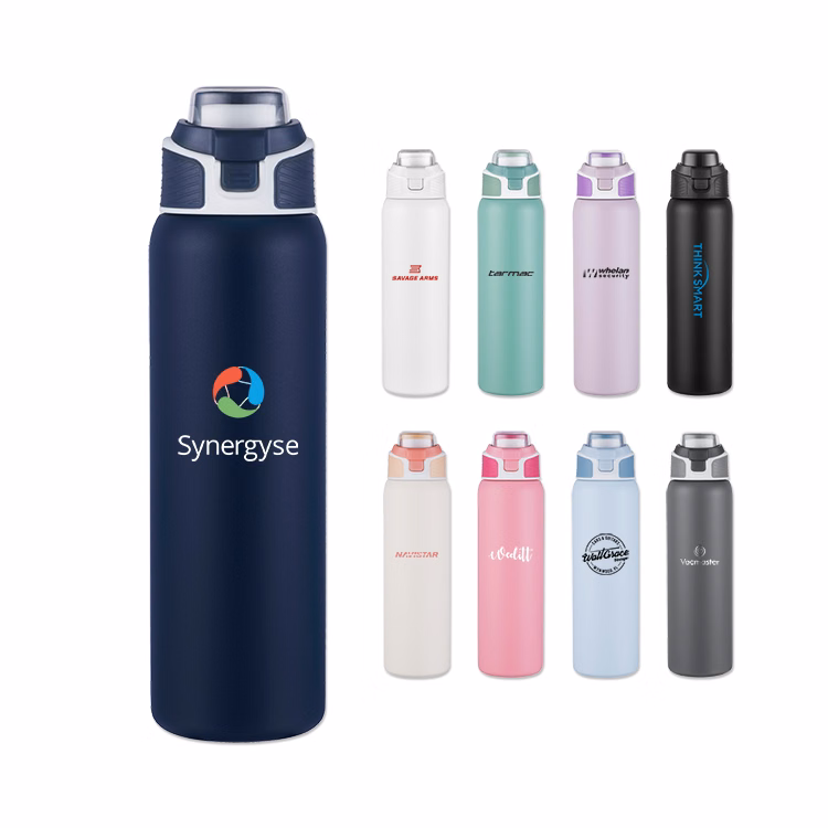 28 Oz Stainless Steel Vacuum Bottle with Easy Carry Handle Lid