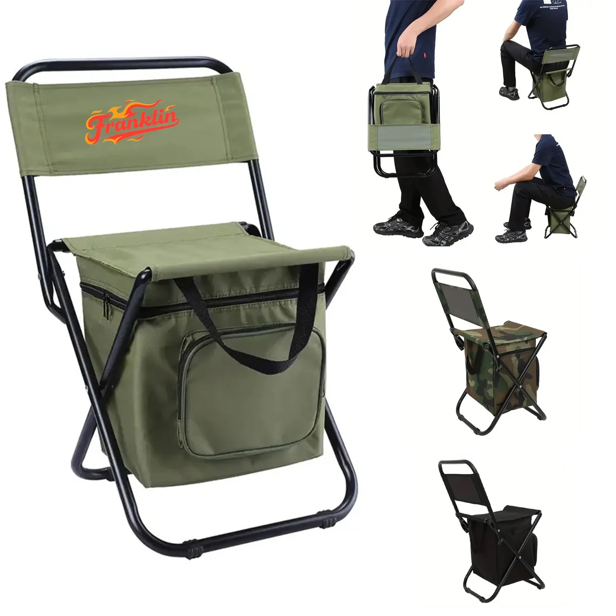 MOQ20 Portable 3-in-1 Outdoor Folding Chair with Cooler Bag 1