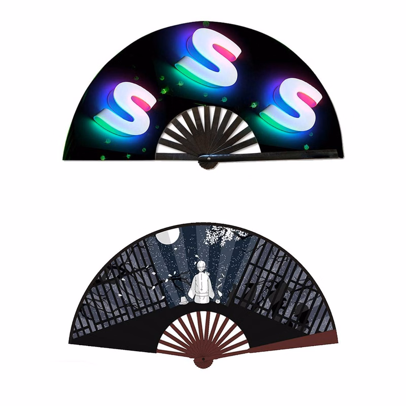 Folding Fabric Bamboo Hand Fan