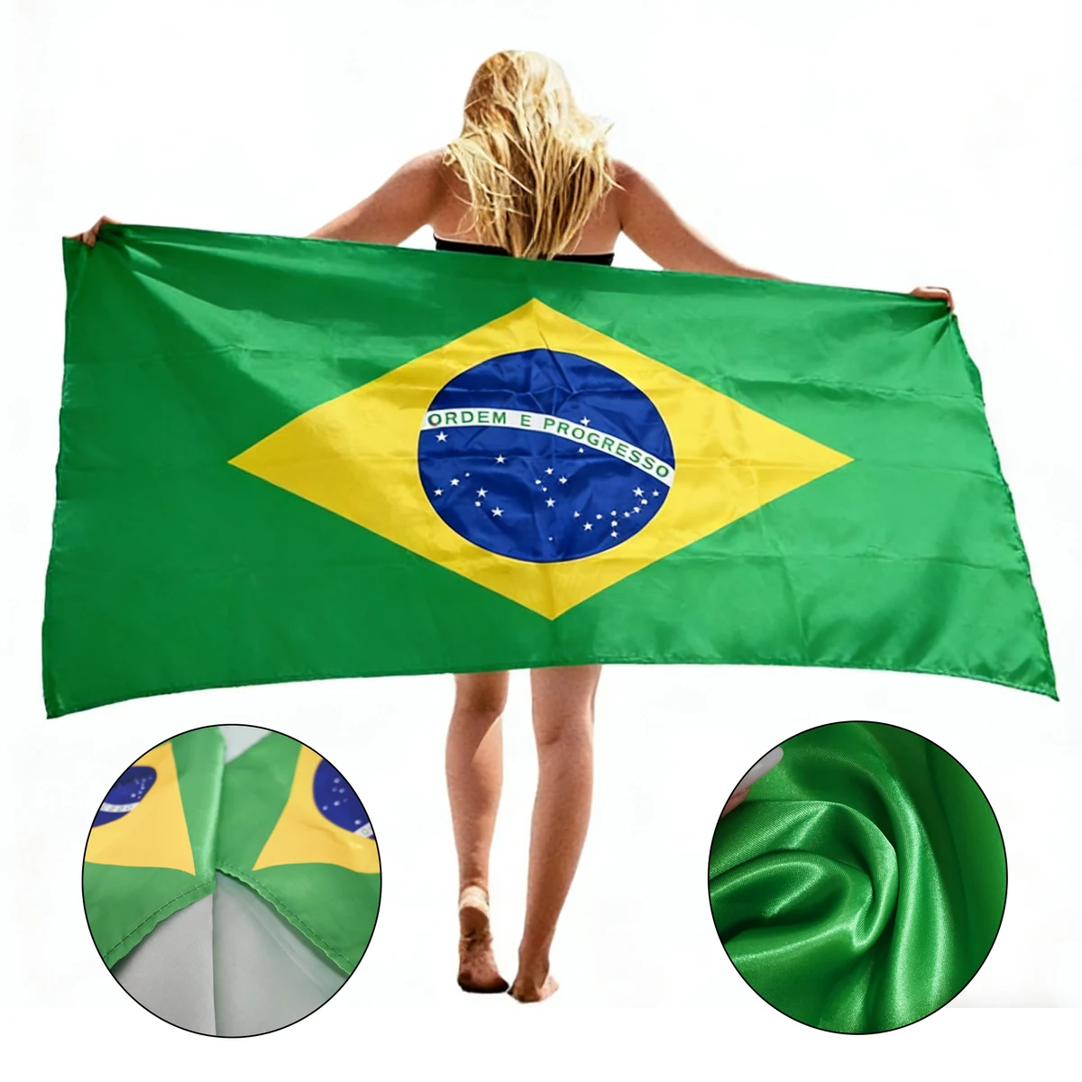 Custom Brazilian Flag Polyester Capes and Cloaks 1