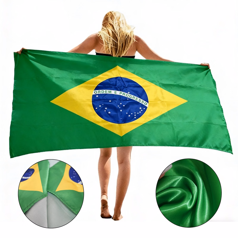 Custom Brazilian Flag Polyester Capes and Cloaks