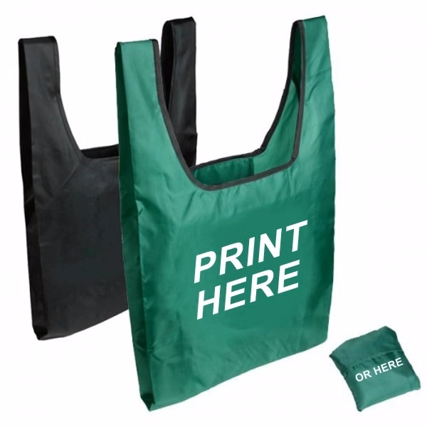 Polyester Grocery Folded Tote Bag