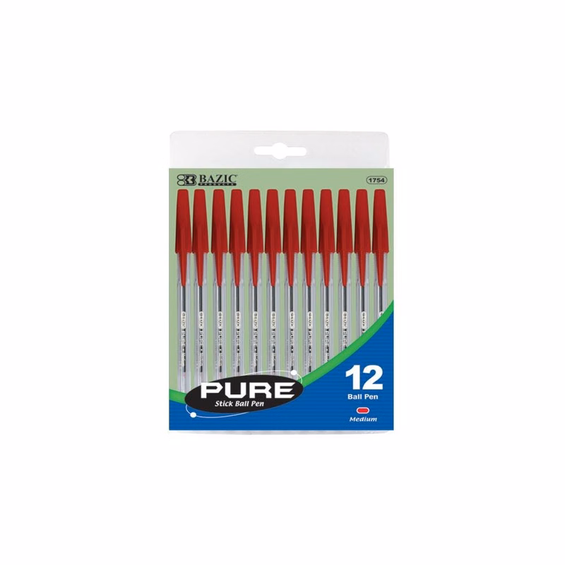 Ballpoint Pens - 12 Count Red