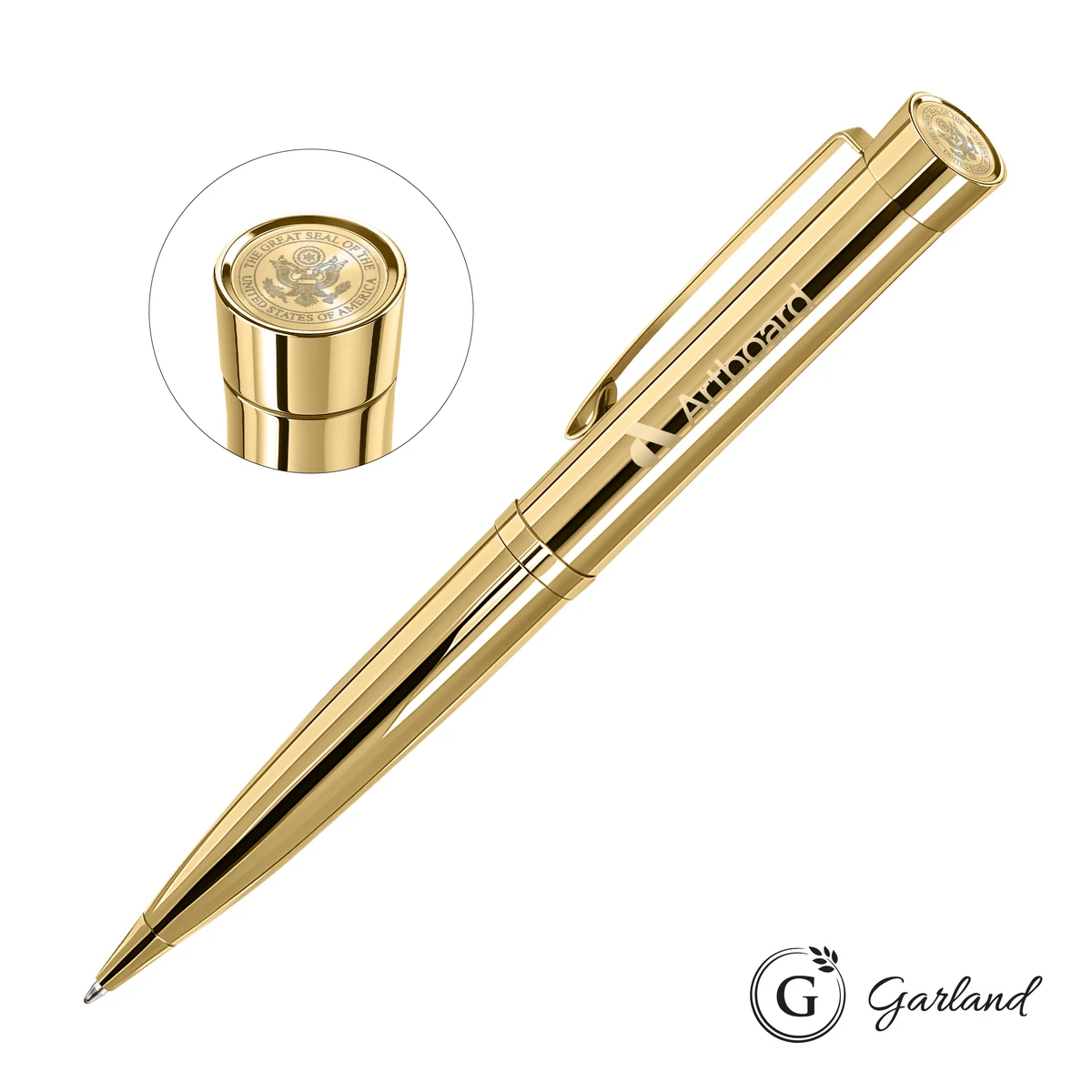 Garland® Executive Signature Custom Emblem Twist Pen - Gold 1