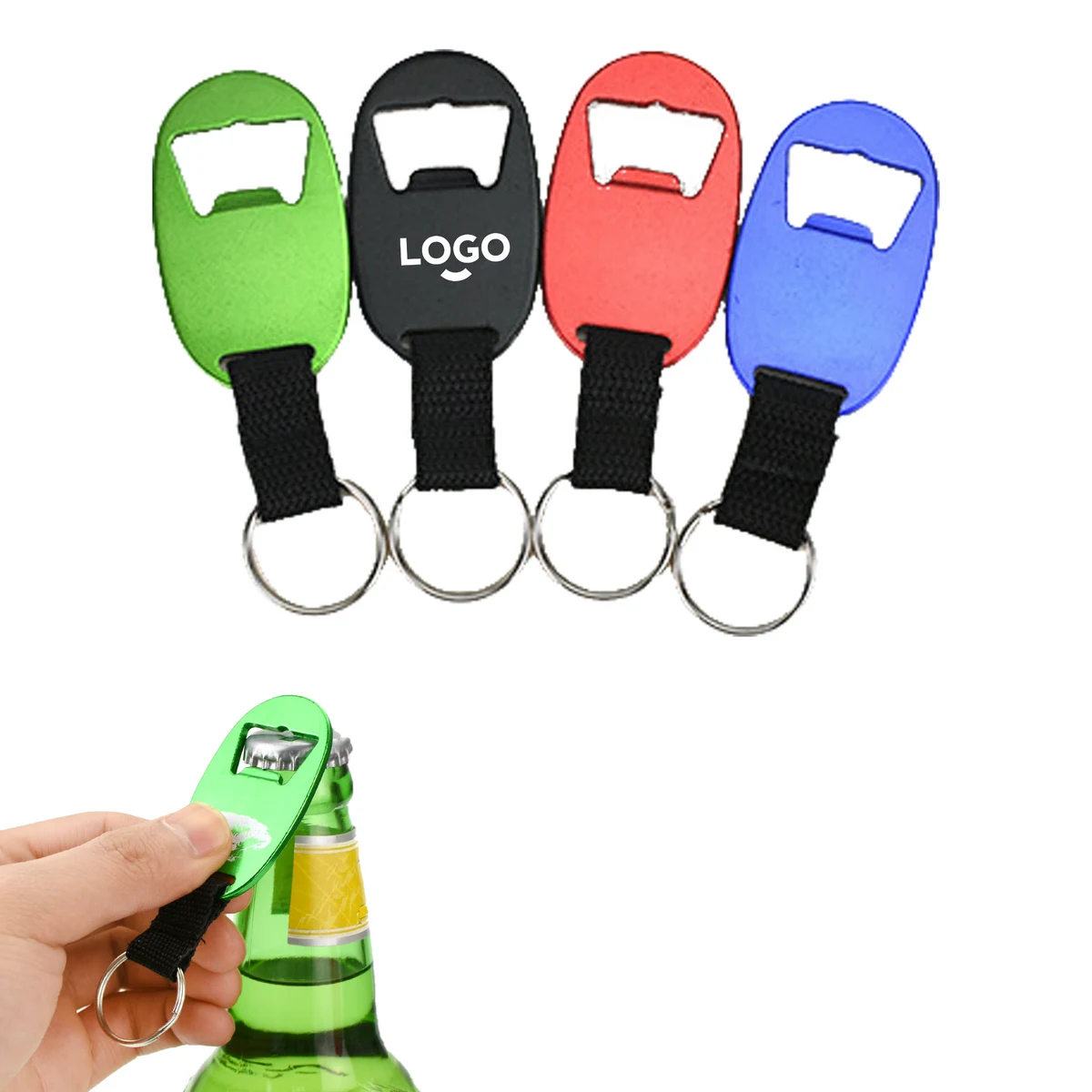 Portable Oval Bottle Opener Keychain with Lanyard 1