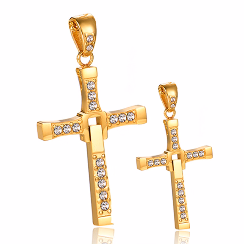 Steel Necklace With Cross Pendant