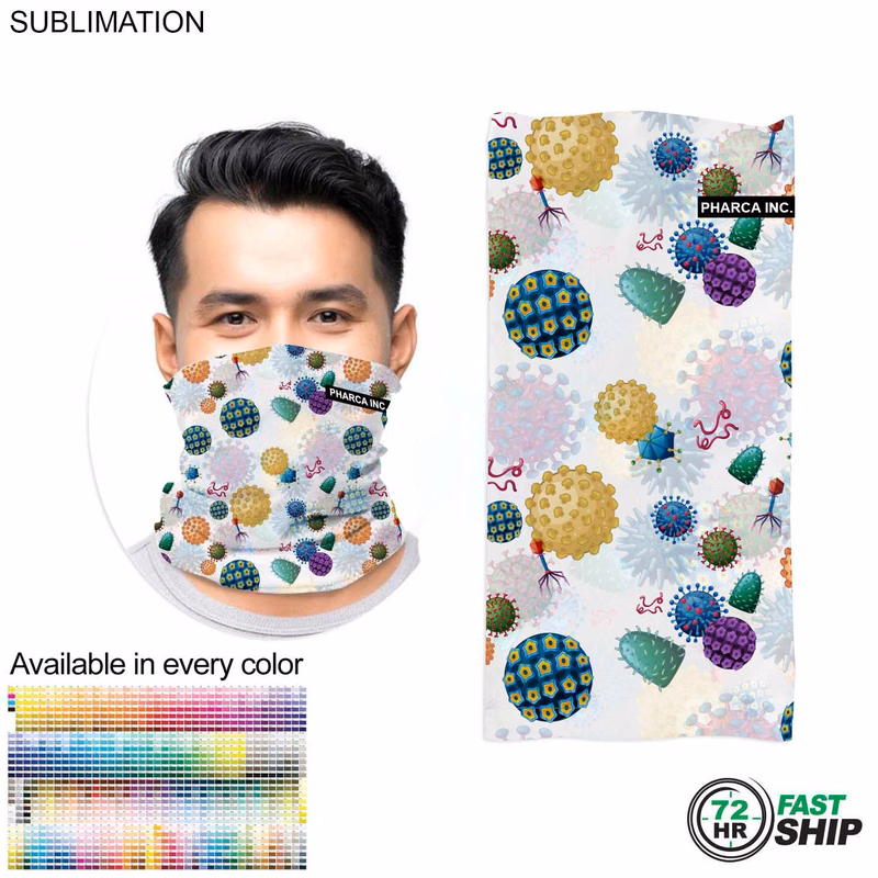 72 Hr Fast Ship - Domestic Made Sublimated Face Mask, Neck Gaiter
