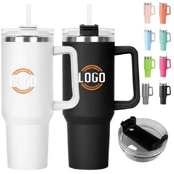 40 oz Reusable Car Straw Thermos Cup 1