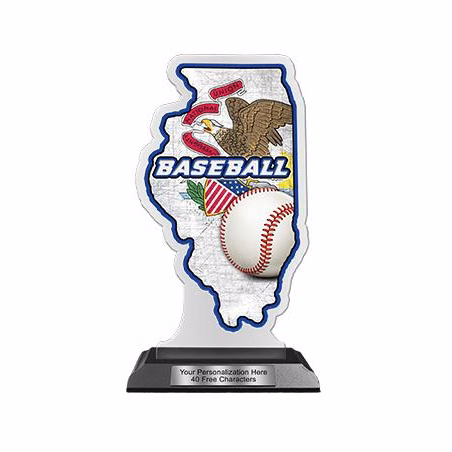State Acrylic Trophy: 6" Illinois Shape (Event typ