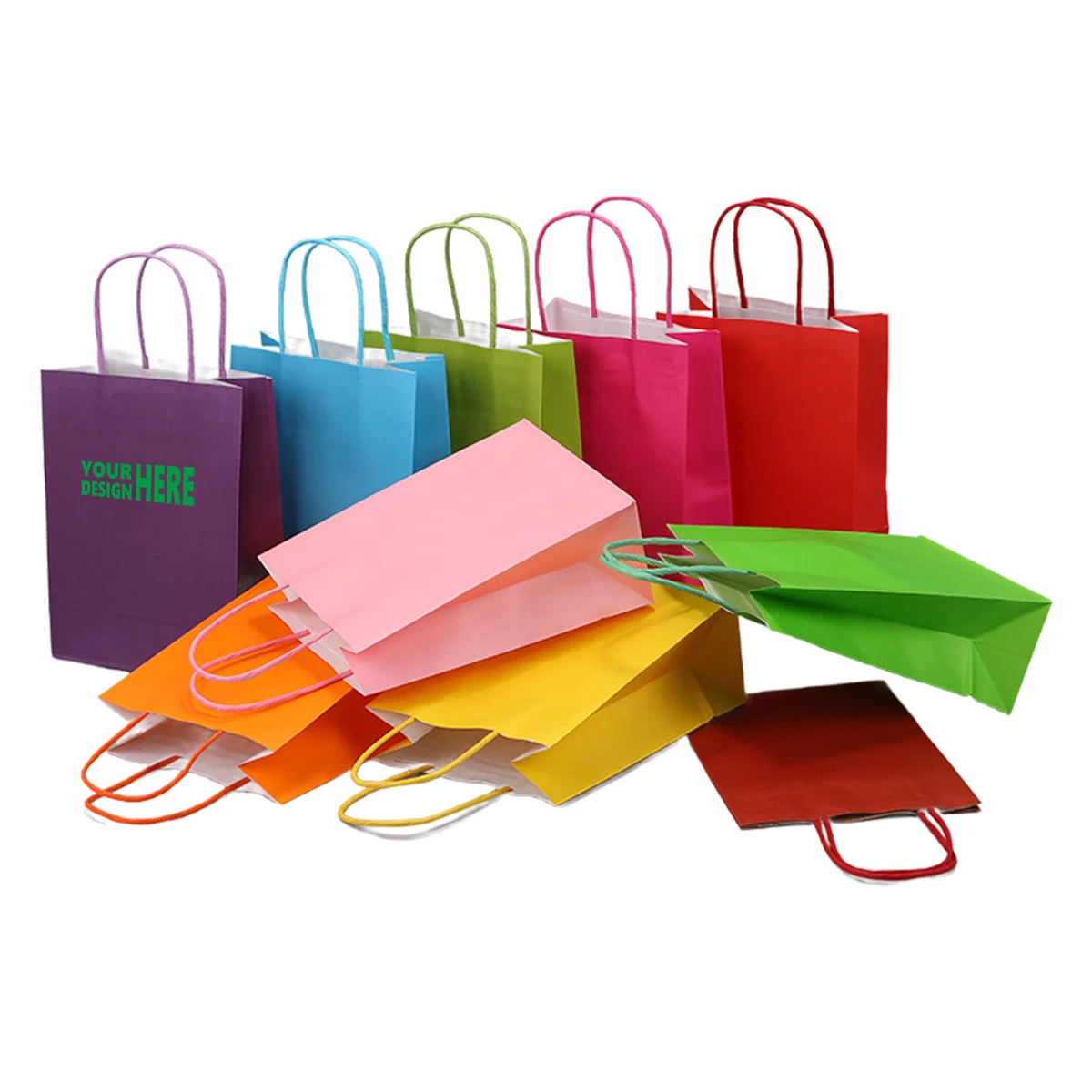 MOQ 50 Eco Friendly Kraft Paper Bags Custom Logo Party Favors 1