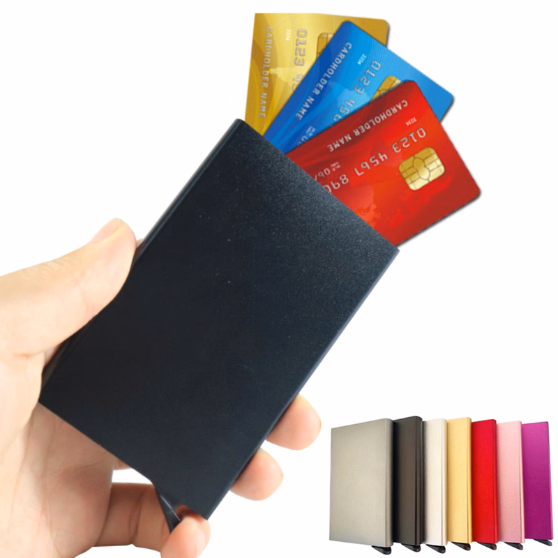 Slim Aluminum RFID Blocking Card Holder Case