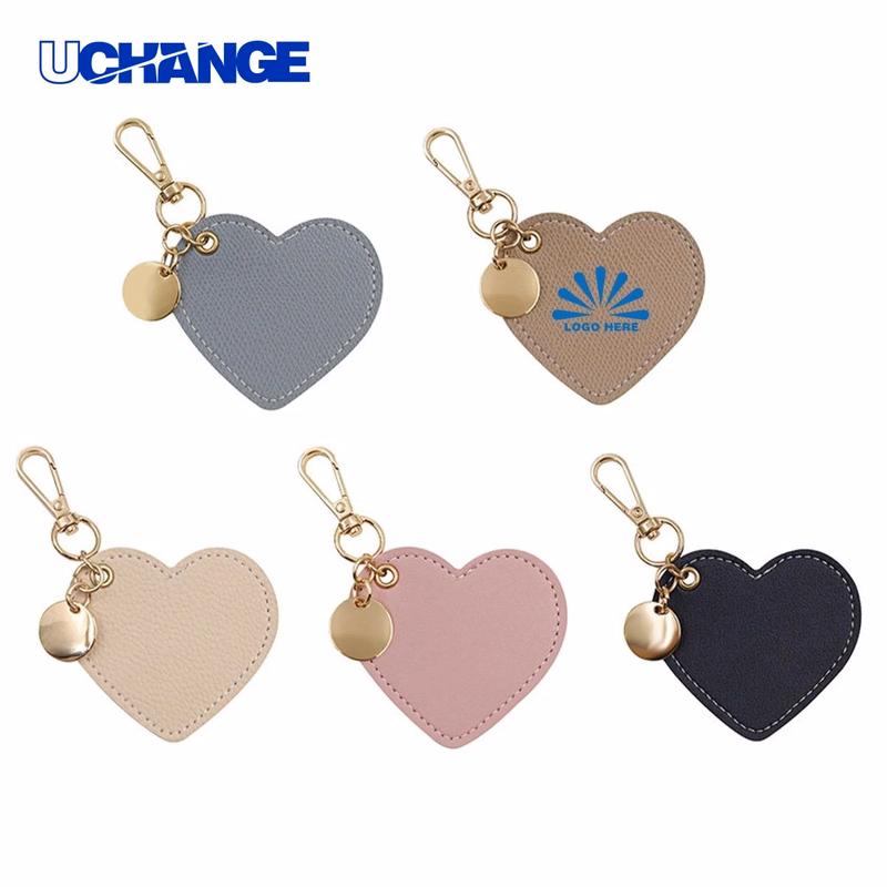 Heart-Shaped Leather Keychain