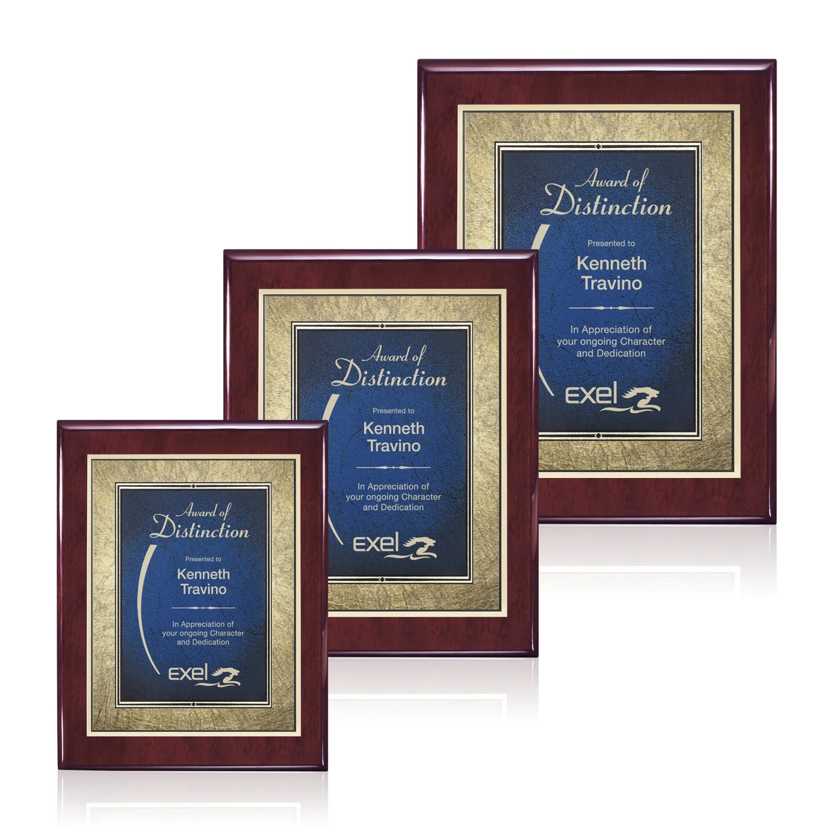 Oakleigh/Tamara Plaque - Rosewood/Blue 1