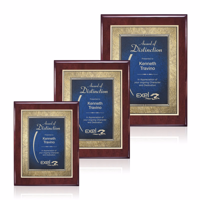 Oakleigh/Tamara Plaque - Rosewood/Blue
