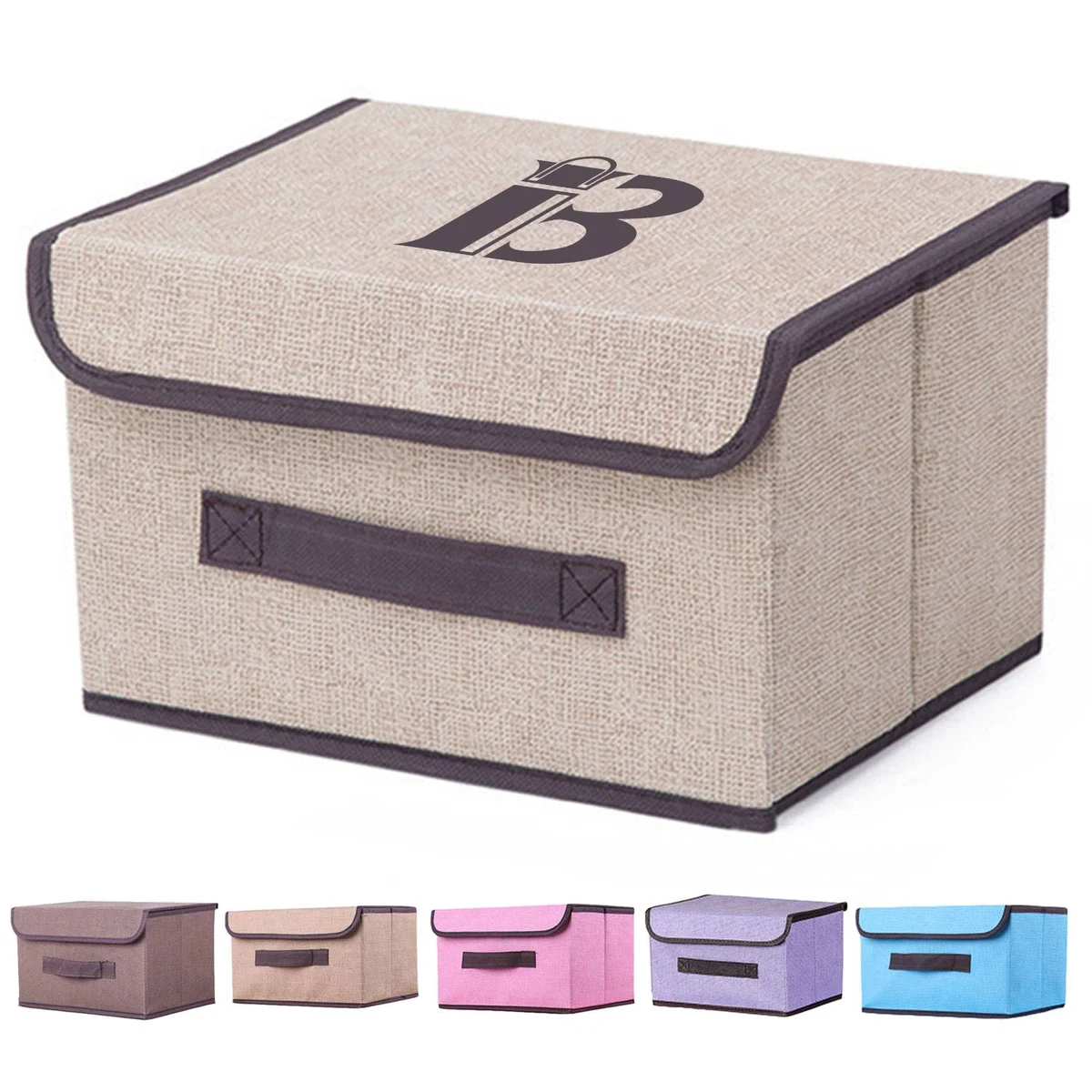 Linen Foldable Storage Box w/ Flip Lid 1