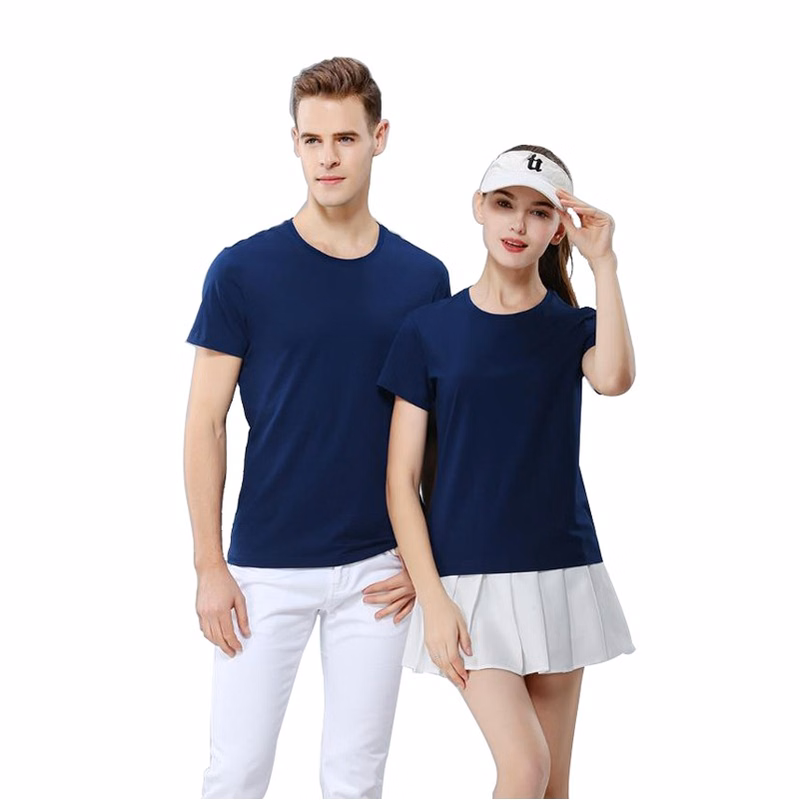 200g Mercerized cotton men's crewneck T-shirt instock