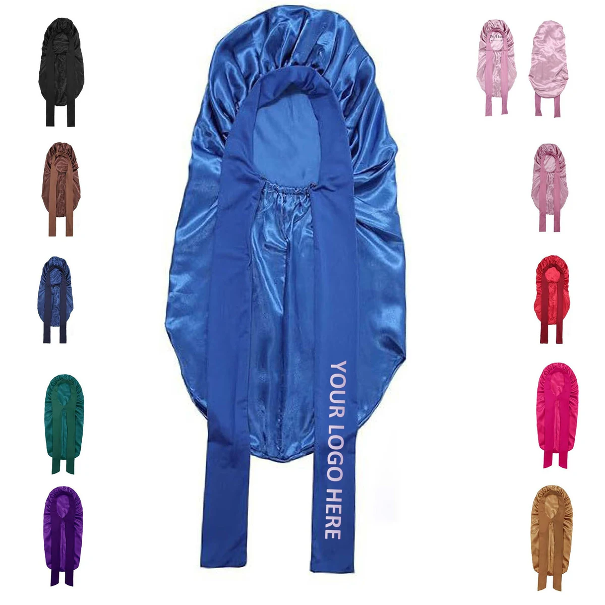 Elastic Satin Bonnet With Tie Band 1