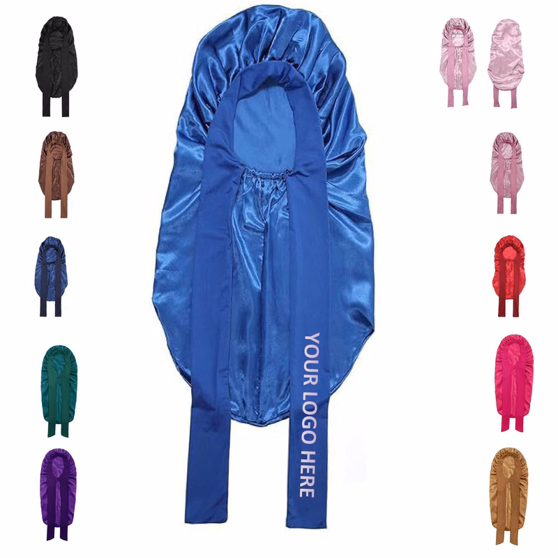 Elastic Satin Bonnet With Tie Band