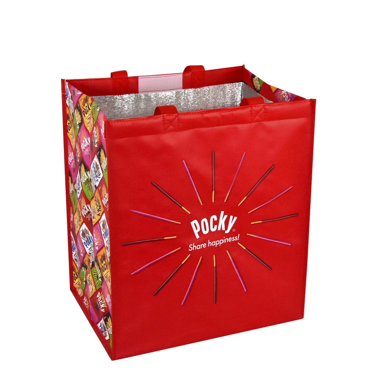 Laminated Woven Insulated Grocery Cooler Bag w/Velcro Closure13"x15"x10" 1