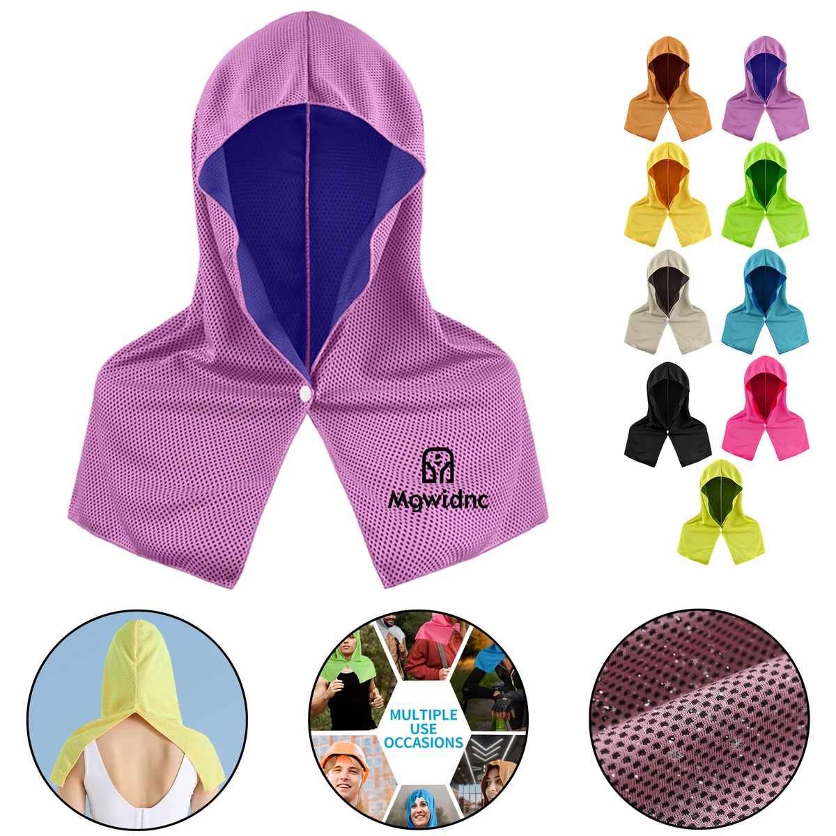 Cooling UV Protection U-Shaped Hooded Towel Scarf for Hiking Fishing Outdoor Sports Quick Dry 1