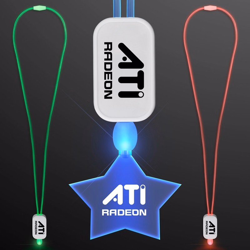 LED Neon Lanyard with Acrylic Star Pendant