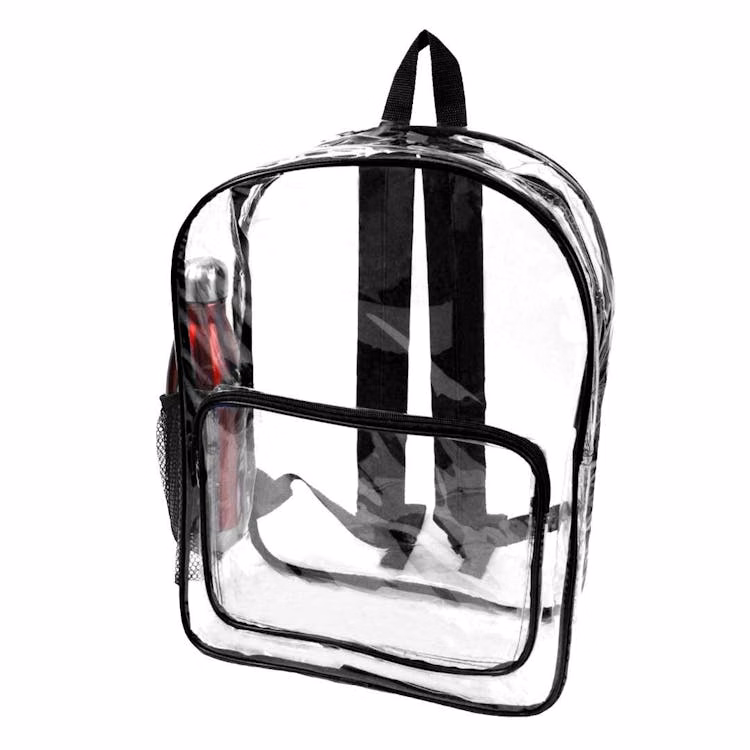 17" Heavy Duty Clear Backpack - Black