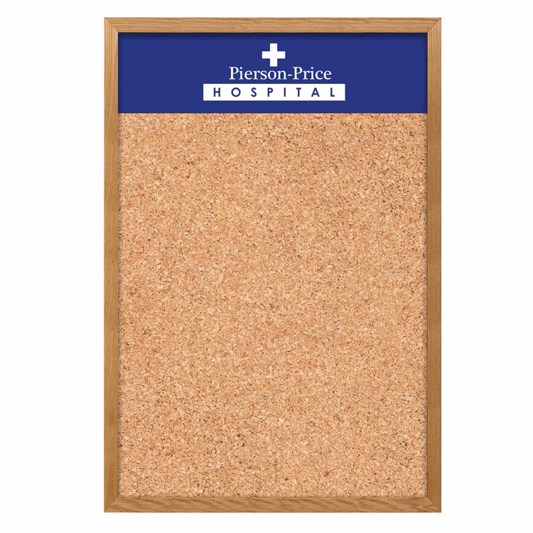 Wall Oak Frame Cork Board - 48"w x 72"h"