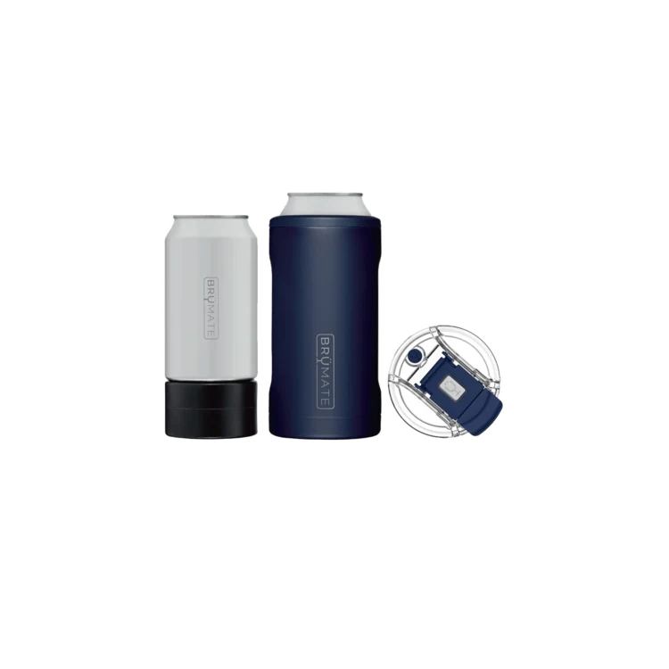 BruMate Hopsulator Trio - Matte Navy, custom koozie with logo imprint 1