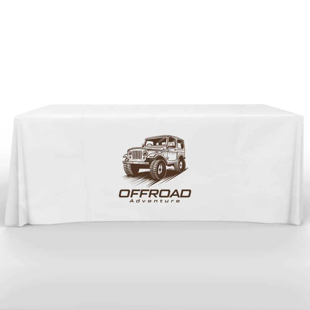 Recyclable, Non Woven 8' Flat, 3 Sided Screen Print Table Cover 1