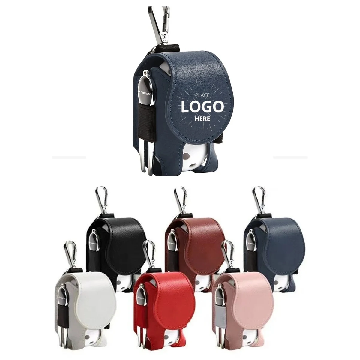 Leather Golf Ball Pouch Bag 1