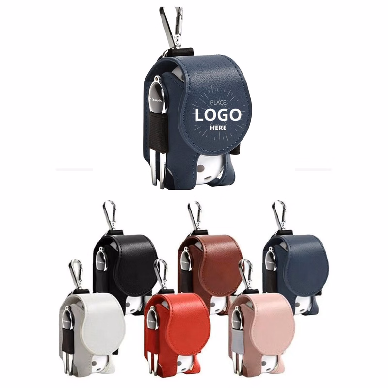Leather Golf Ball Pouch Bag