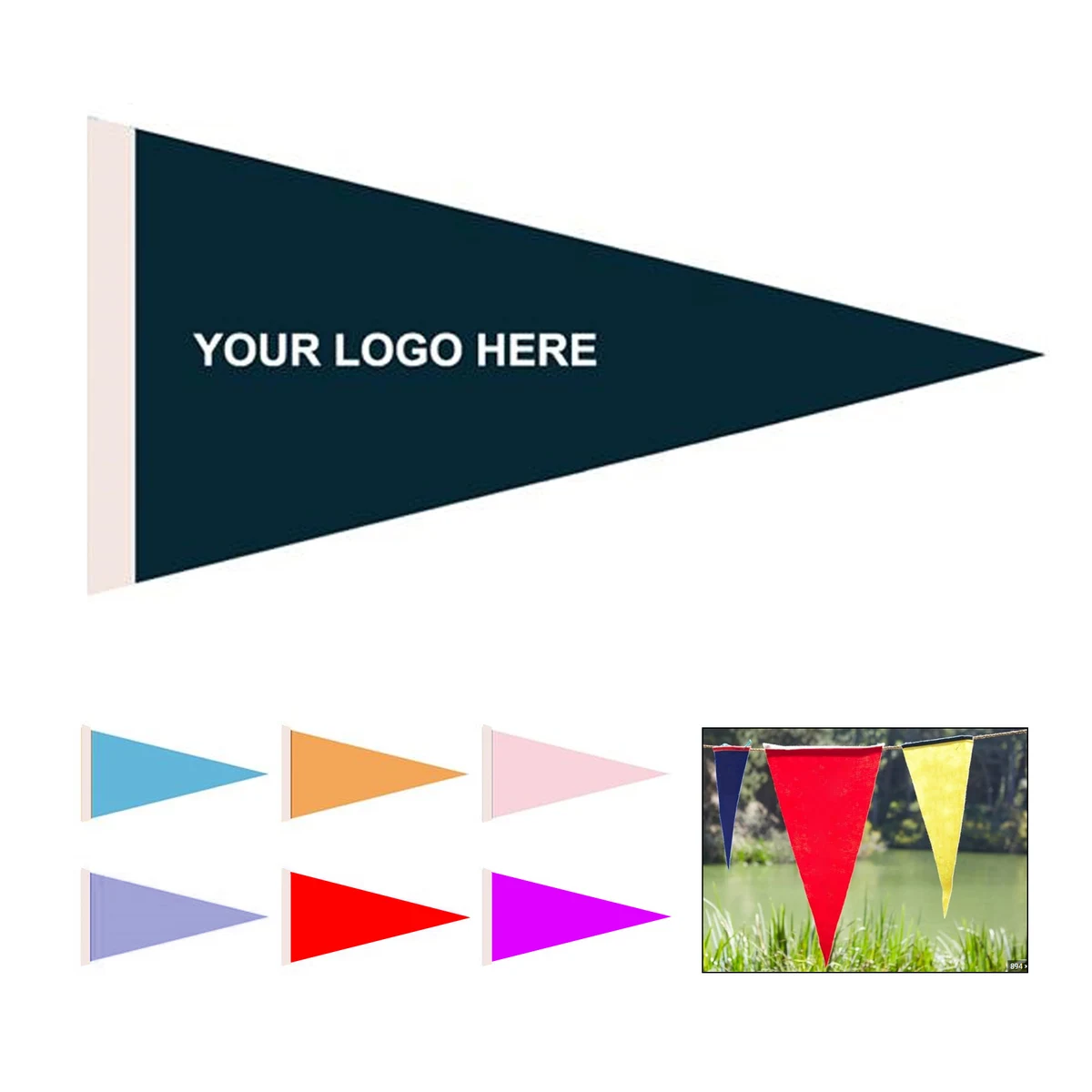 Heat Transferred Felt Pennant Flags 1