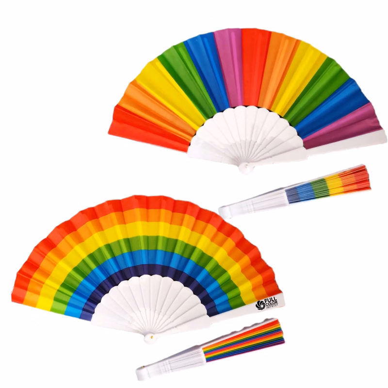 Rainbow Portable Folding Pride Handheld Fan