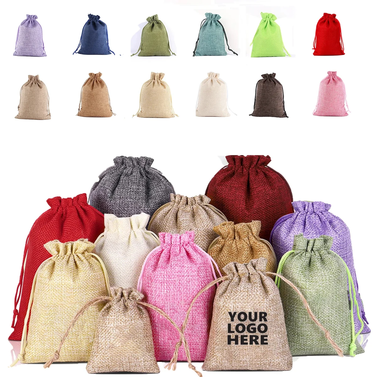 Linen Bunched Holiday Retail Gift Bag 1