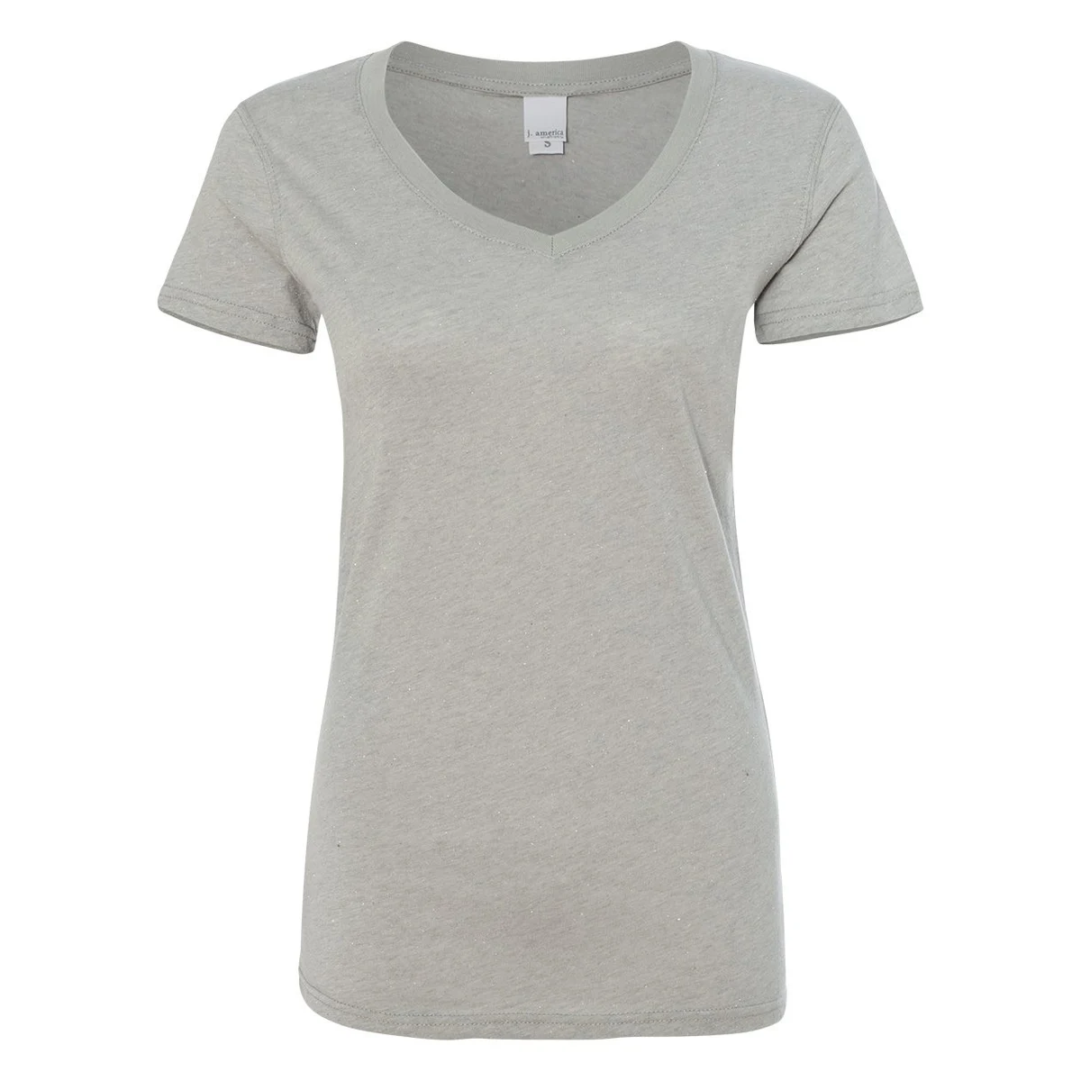 Women's Glitter V-Neck T-Shirt - 8136 1