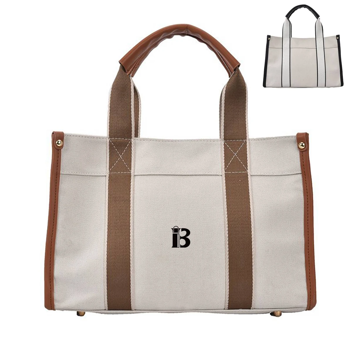 Canvas Tote Bag Simple Fashion for Women, custom tote bag with logo imprint 1