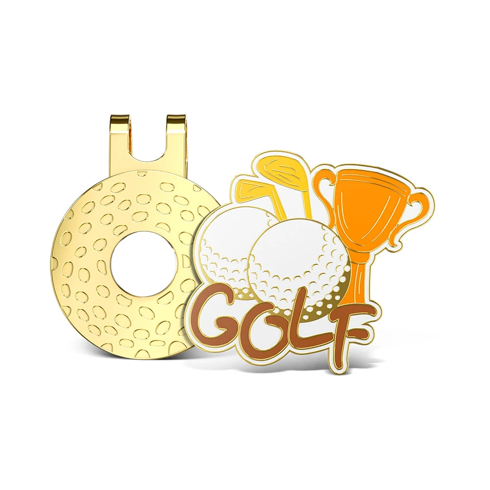 Hard Enamel Golf Hat Clips 1.50" 1