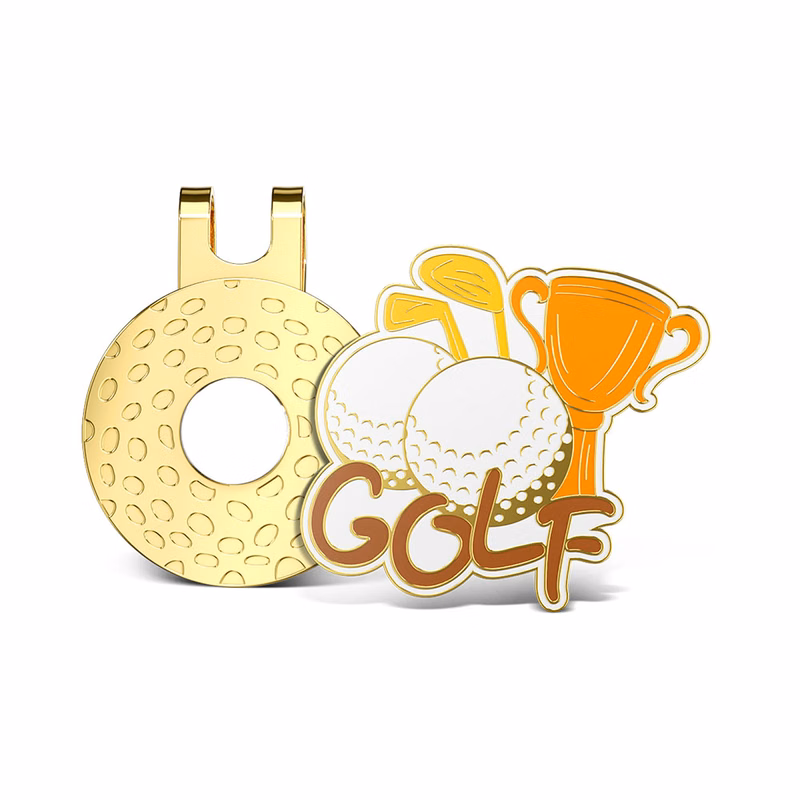 Hard Enamel Golf Hat Clips 1.50"