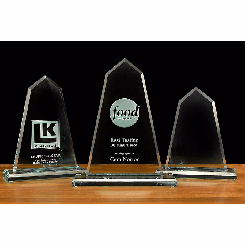6" Jade Glass Monument Award