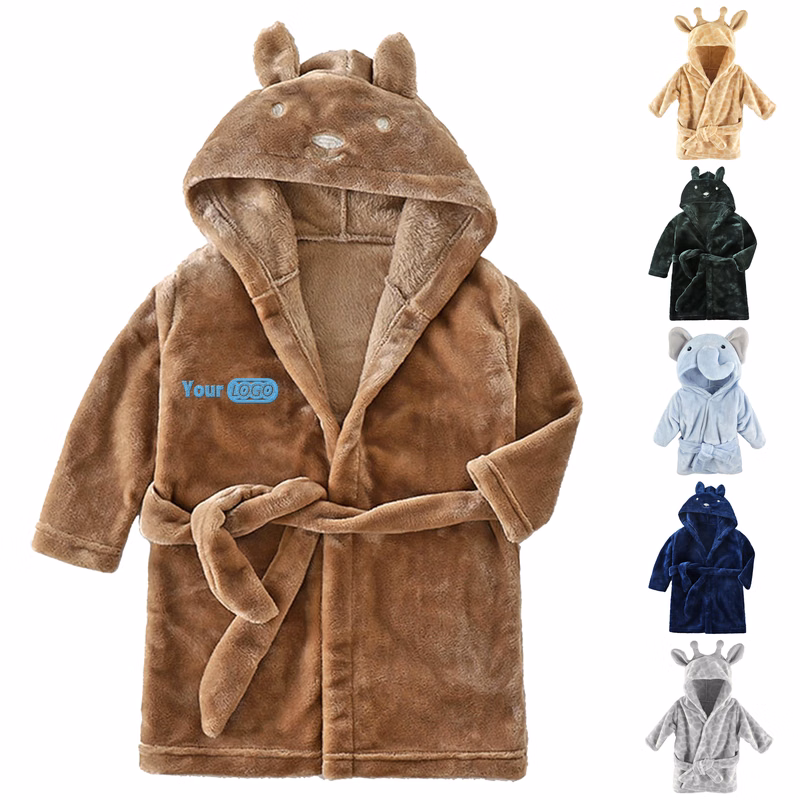 Other Fabric Soft And Cuddly Animal Hooded Bathrobe For Babies And Toddlers
