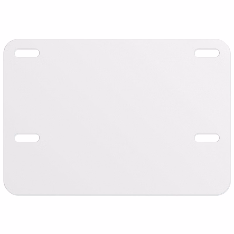 Motorcycle License Plate .055 White Styrene (5.5"x8"), Full Colour Imprint